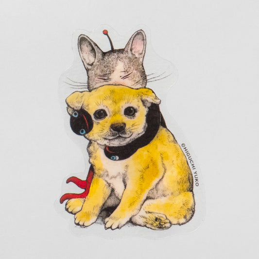 ステッカー いぬのにおいをかぐ