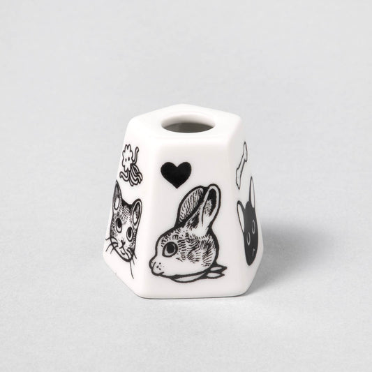 九谷焼 ペンスタンド モノクロ