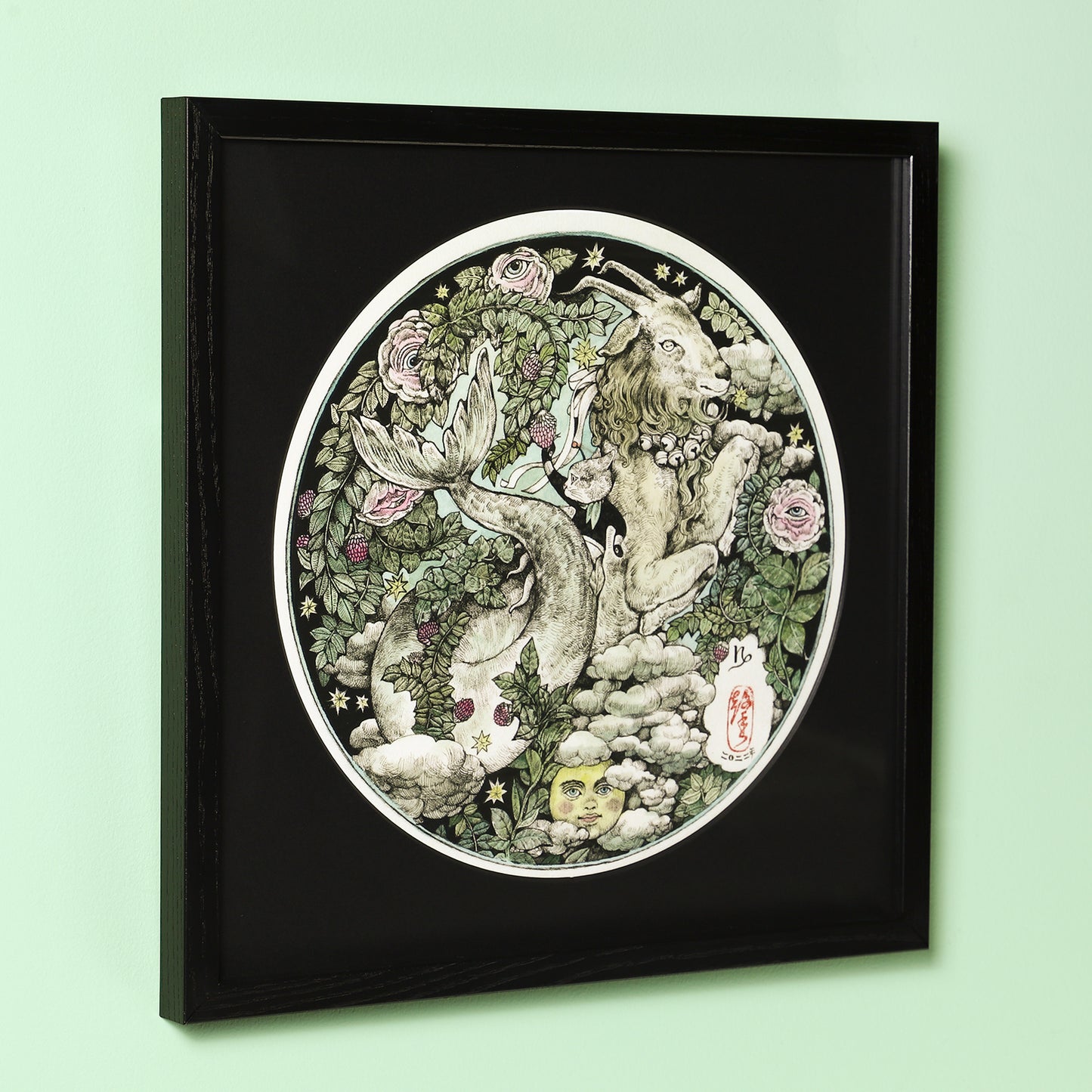 【額装】複製画 星座 Capricorn