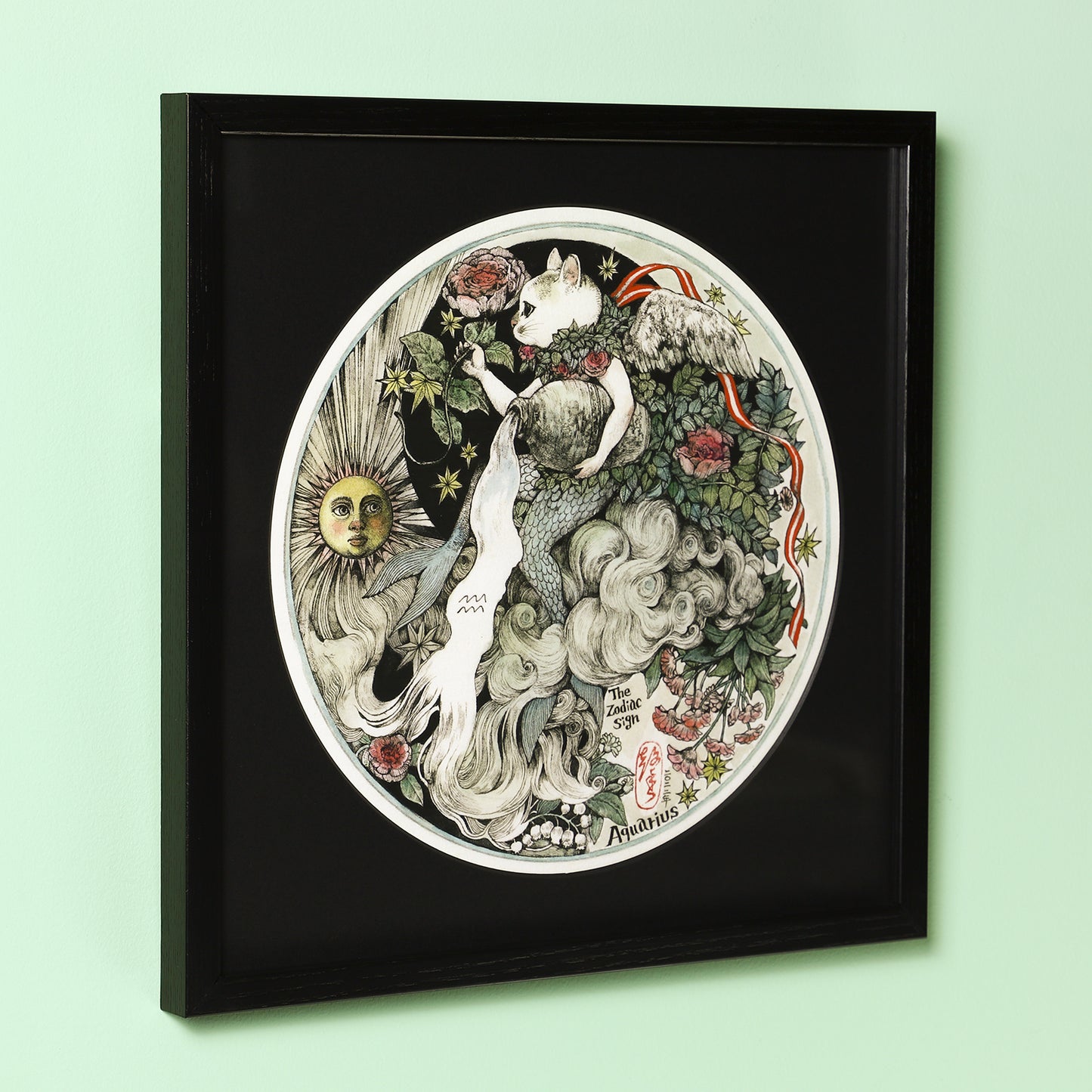 【額装】複製画 星座 Aquarius