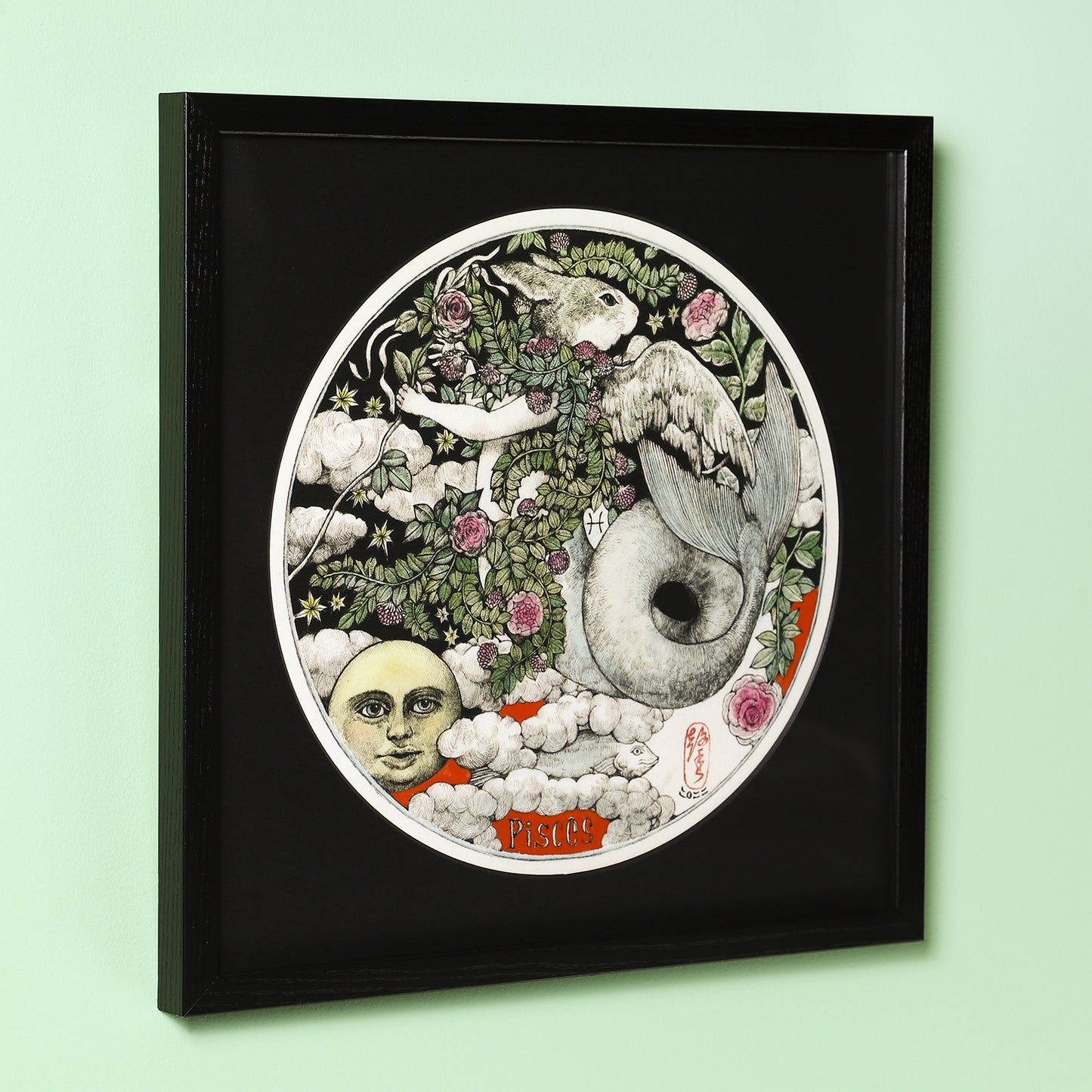 【額装】複製画 星座 Pisces