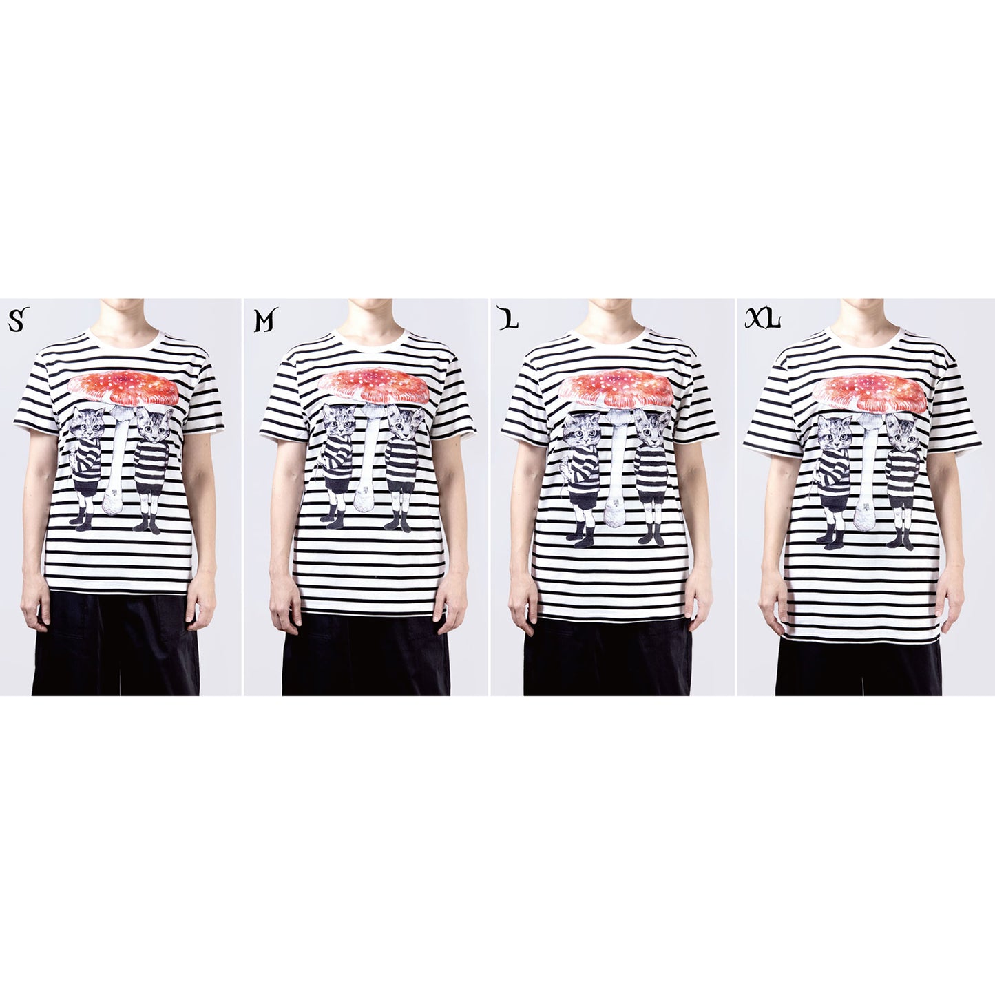 Tシャツ しましまねこ
