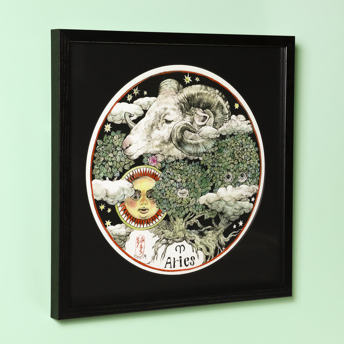 【額装】複製画 星座 Aries