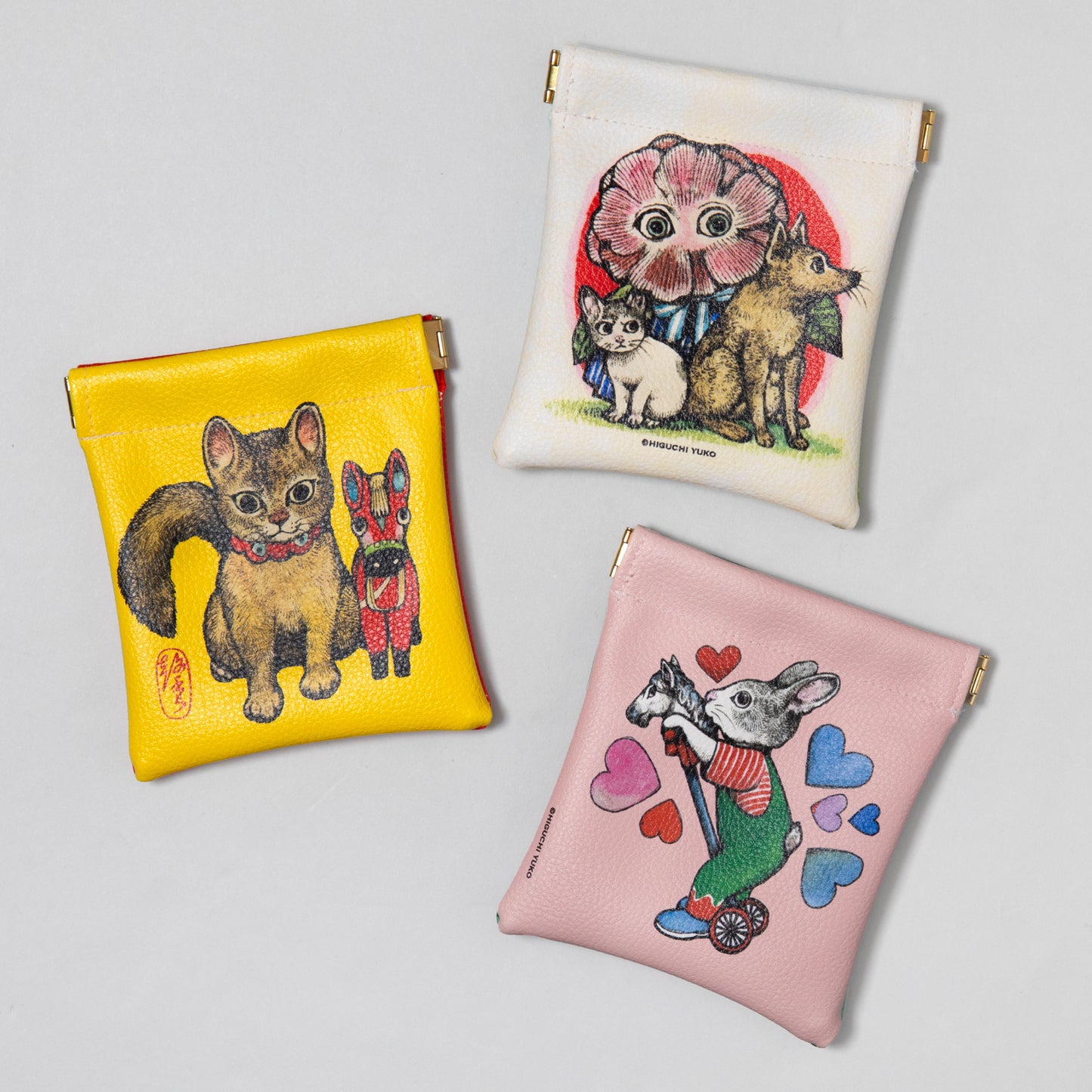 バネポーチ おうまとねこ