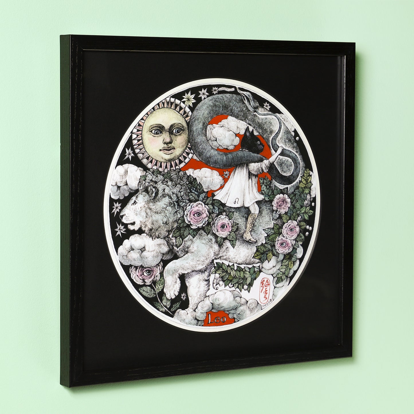 【額装】複製画 星座 Leo