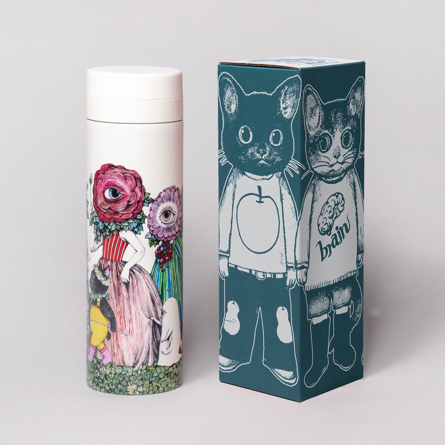 サーモボトル 眼花たちとくろいねこ