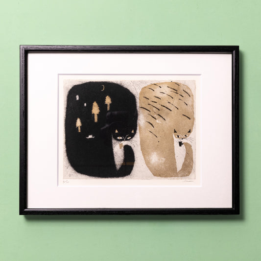 【受注】C6 タダジュン 版画作品 City cats