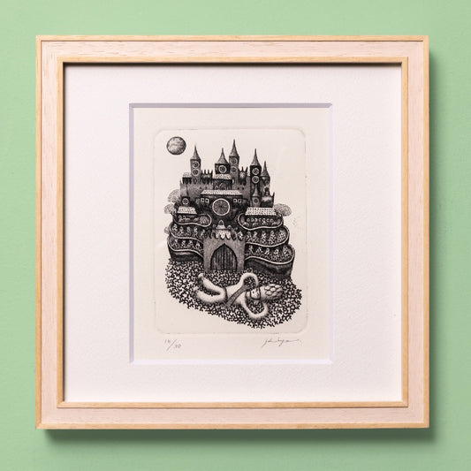 【受注】C8 さかたきよこ 版画作品 月のブルガリア