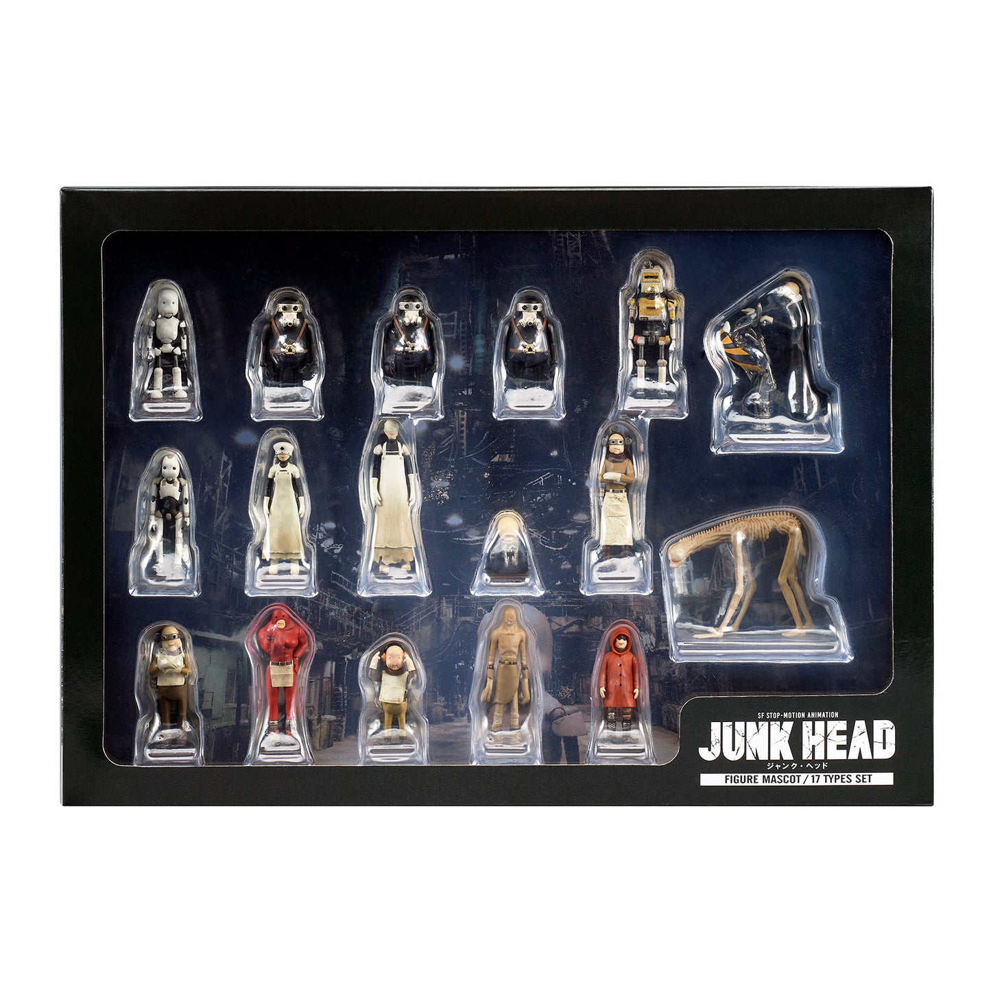 【Wサイン入りカード&オリジナルスリーブ付き】JUNK HEAD フィギュアマスコット17体セット