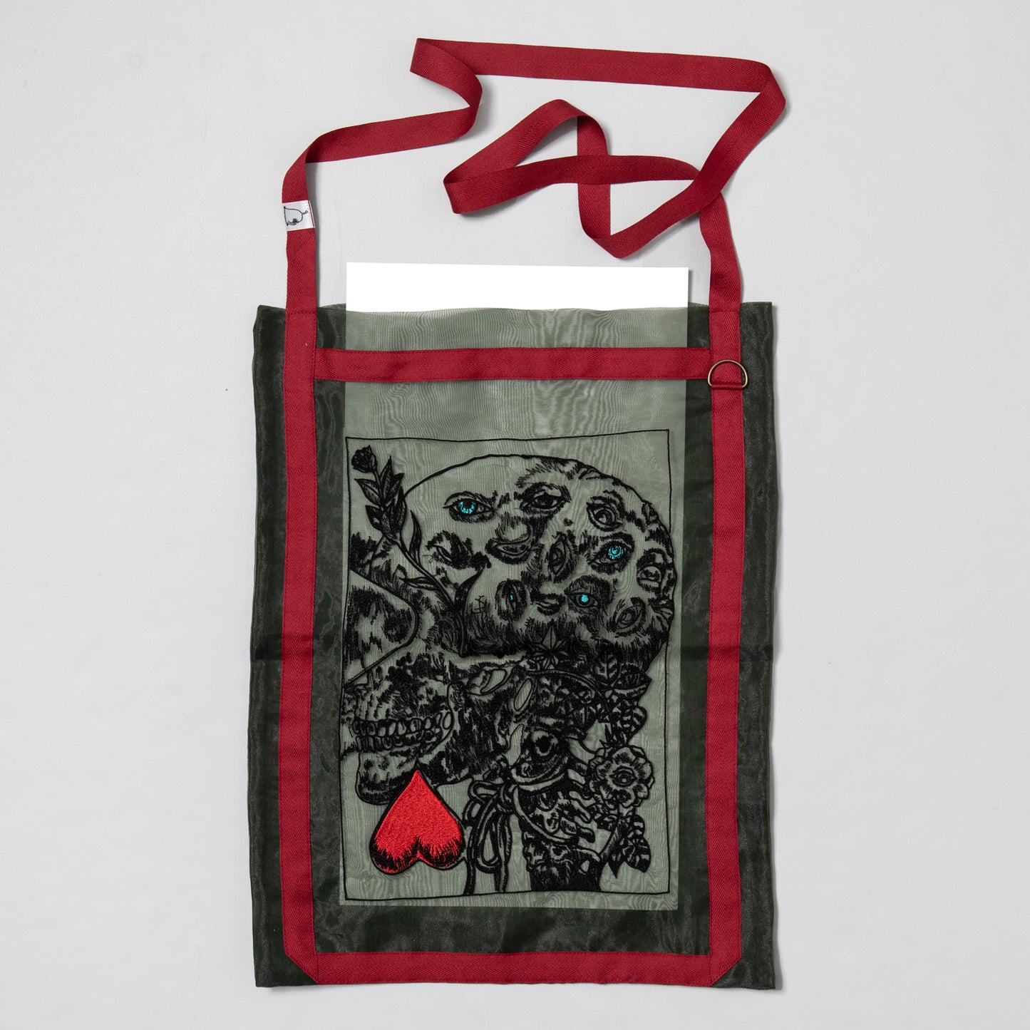 【予約】オーガンジー刺繍ショルダーバッグ髑髏(KH)