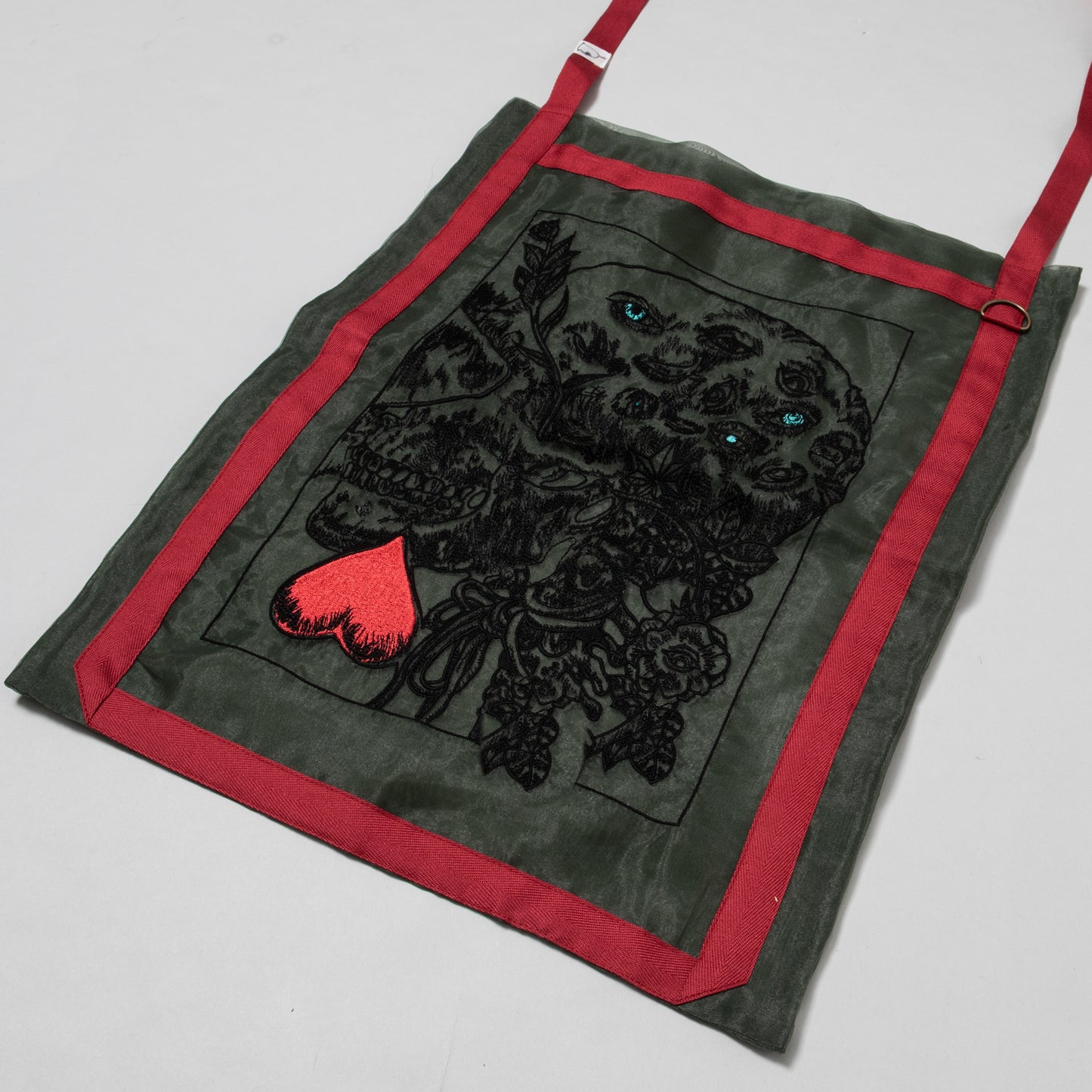 【予約】オーガンジー刺繍ショルダーバッグ髑髏(KH)