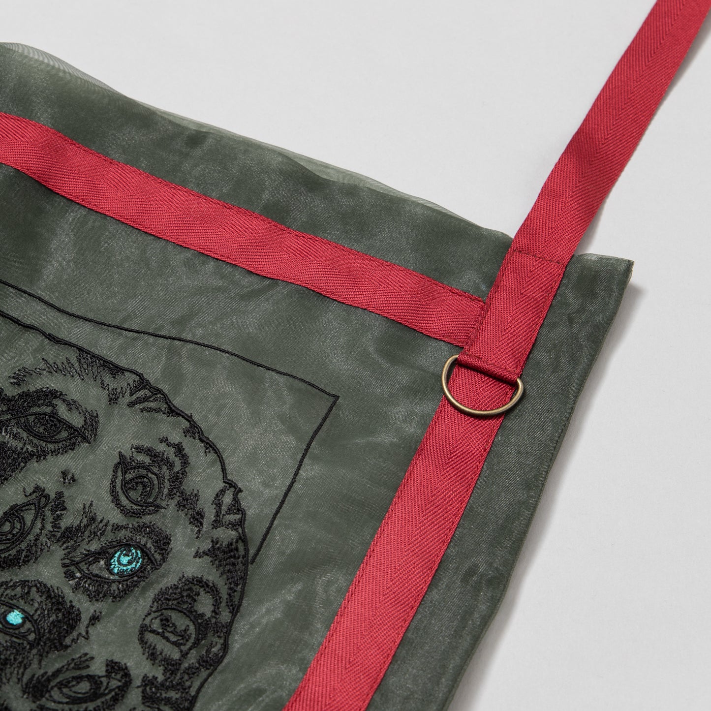 【予約】オーガンジー刺繍ショルダーバッグ髑髏(KH)