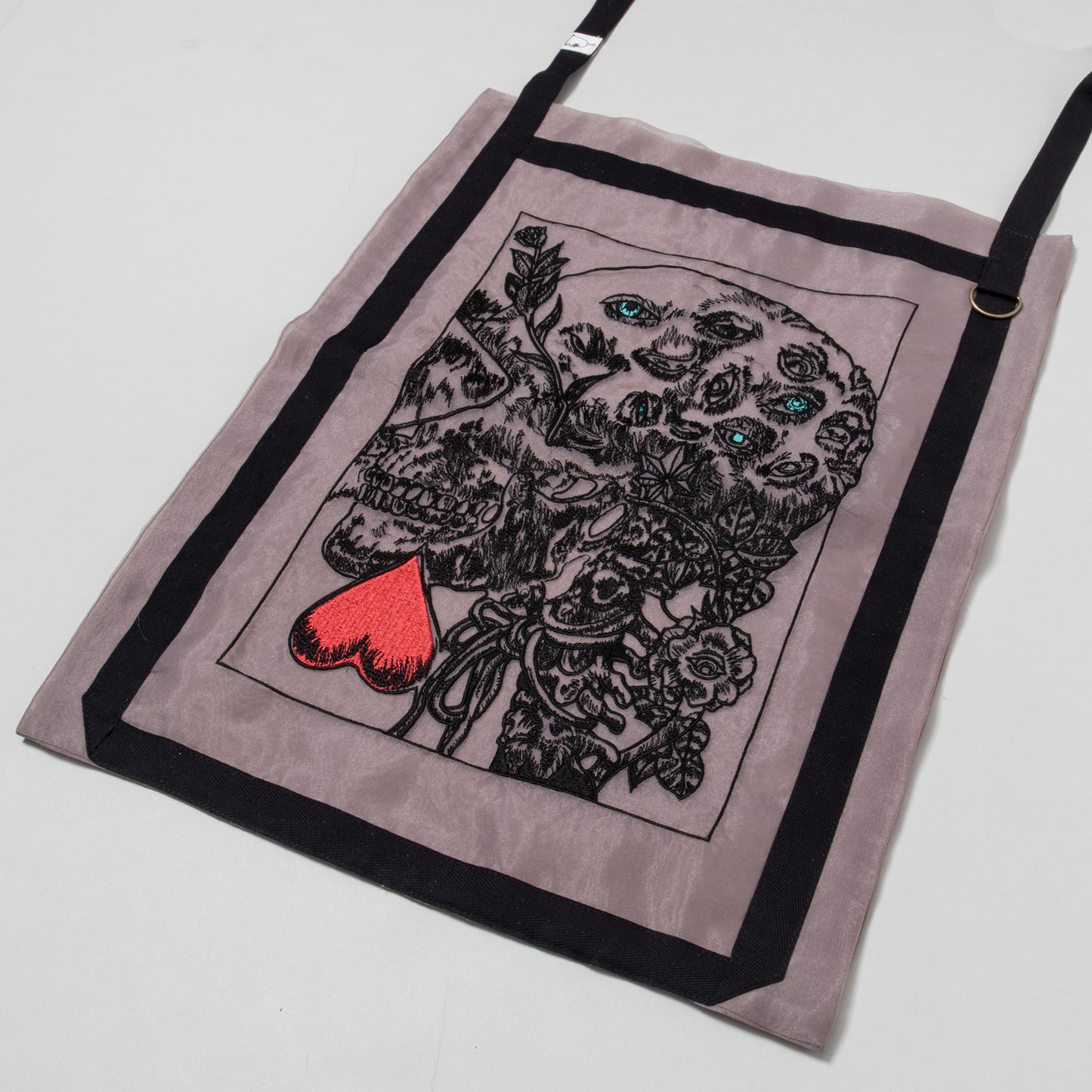 【予約】オーガンジー刺繍ショルダーバッグ髑髏(PG)