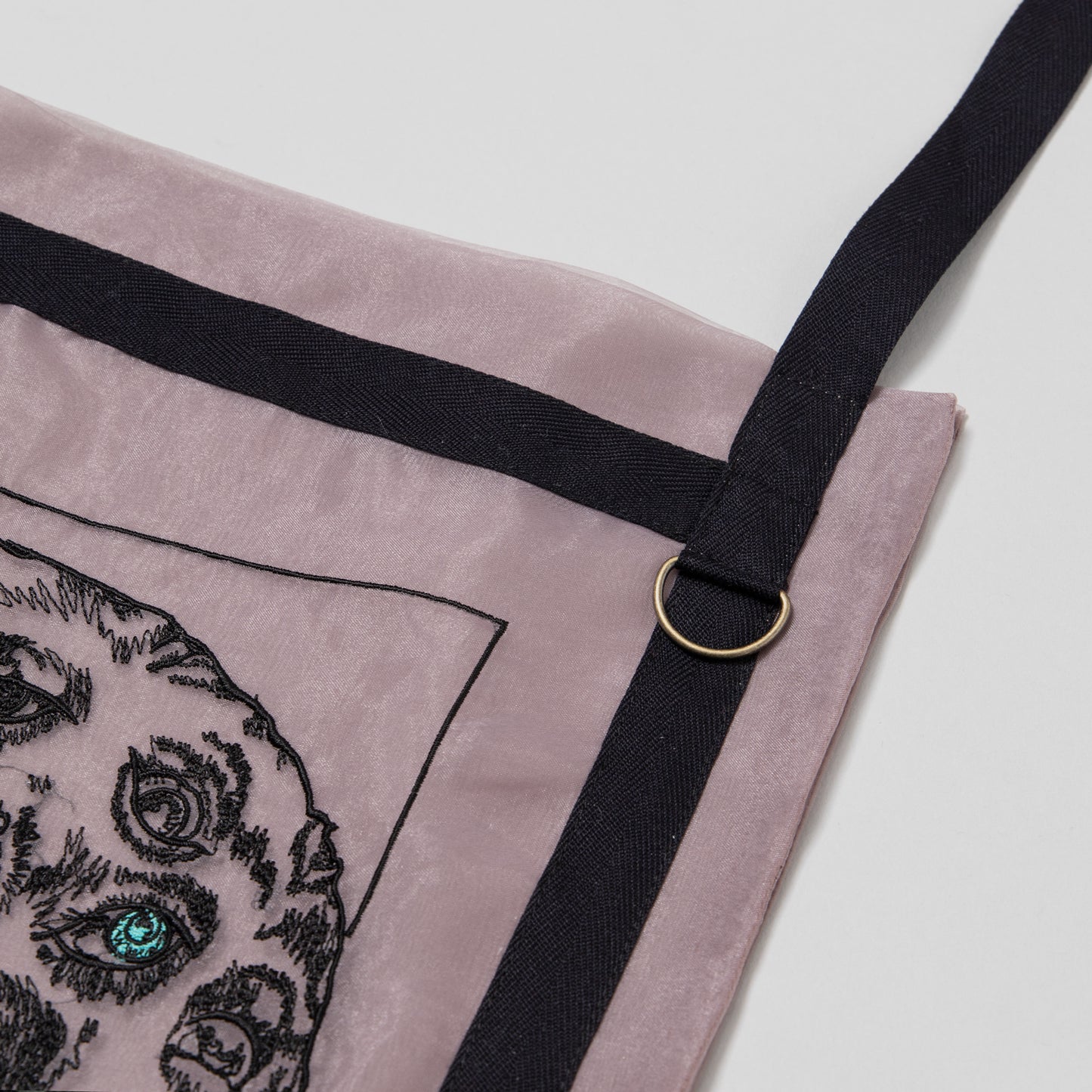【予約】オーガンジー刺繍ショルダーバッグ髑髏(PG)