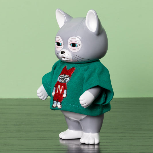 ニャンコのTシャツ(GRN)とワッペン