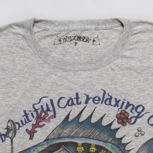 ワイドTシャツ お魚の乗り物でくつろぐこはるちゃん