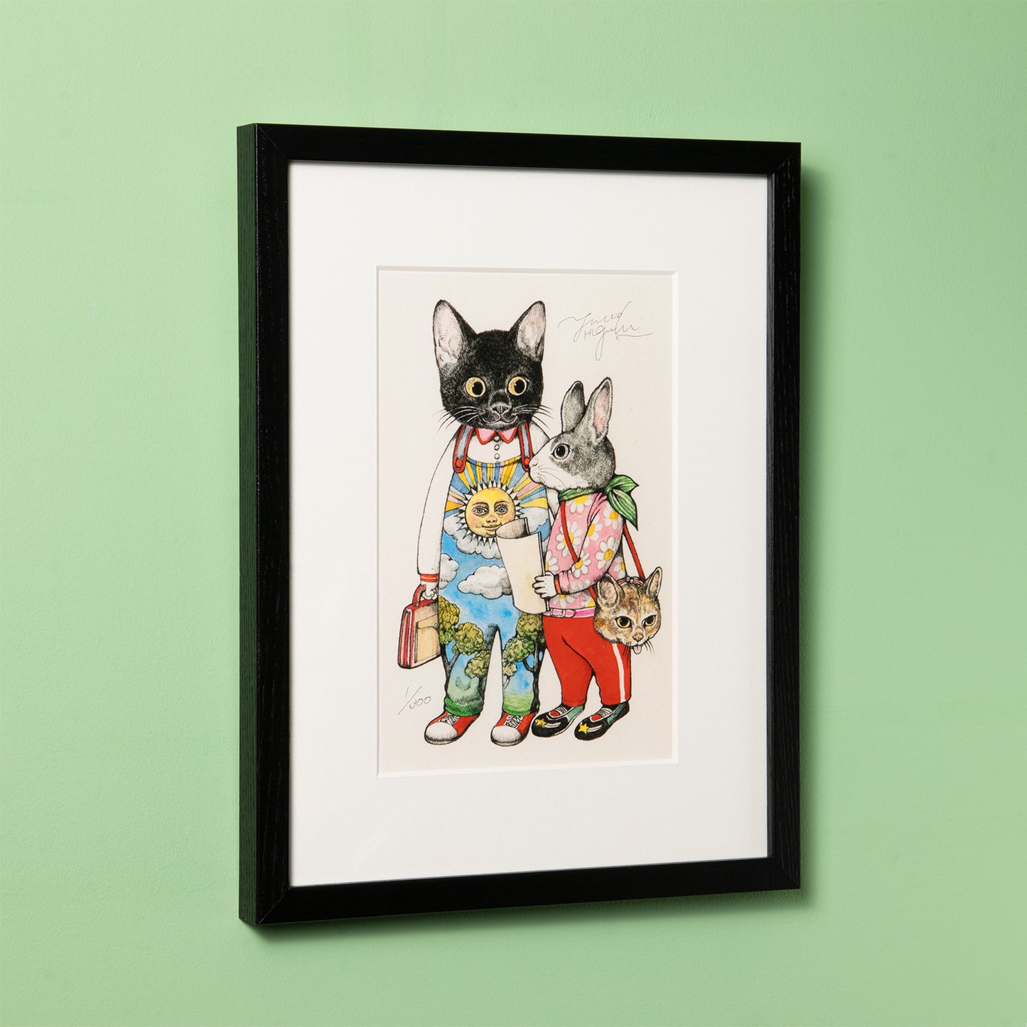 【額装】複製画 TAIWAN TICKET ムスタ&メイプル