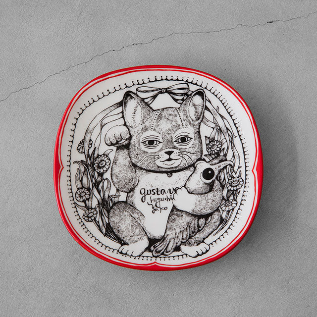 Kutaniyaki  picture plate Maneki Nyanko
