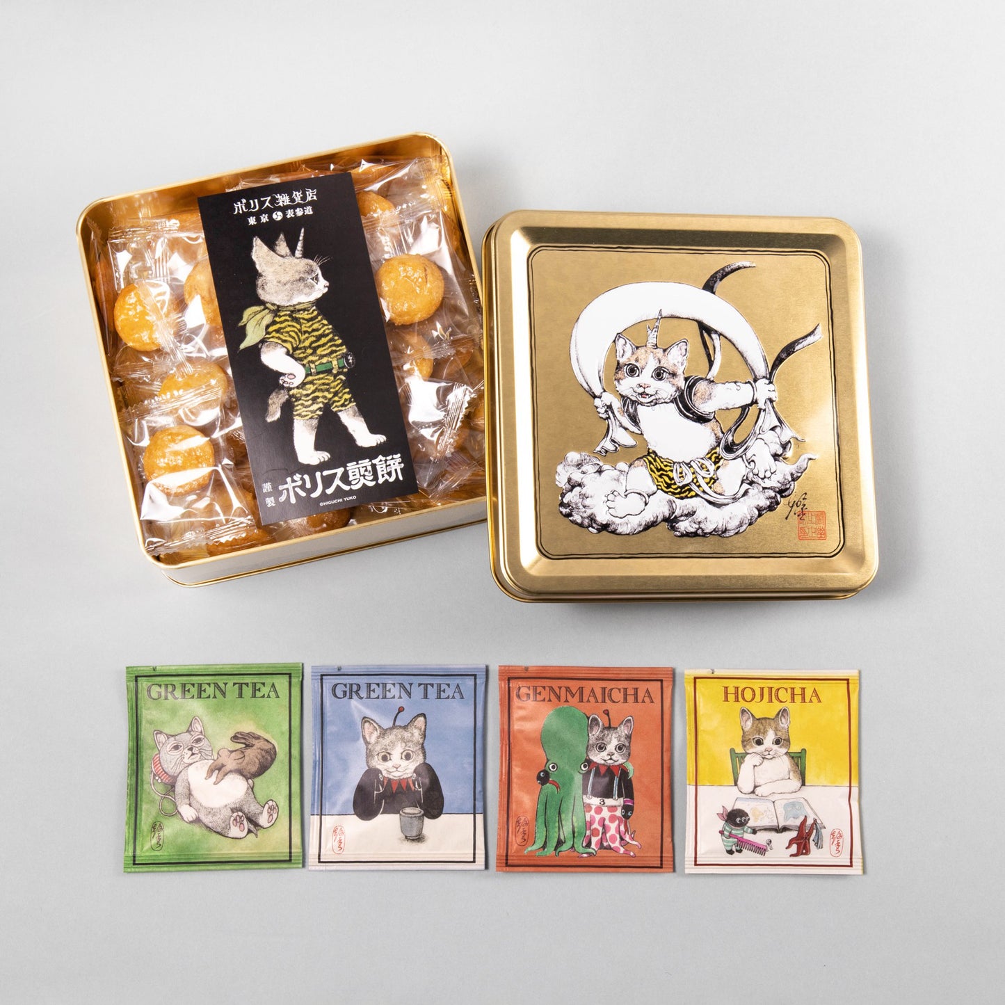 ボリス煎餅&お茶4種セット
