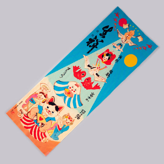 犬ん子 てぬぐい うちゅうねこのすゑひろがり