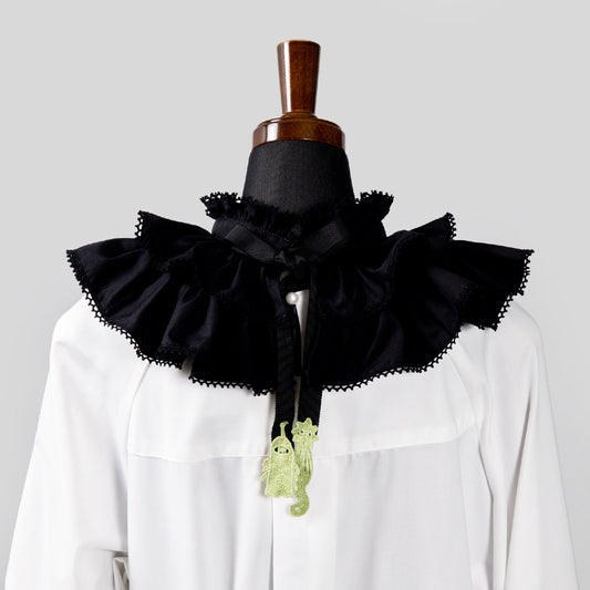 【受注】Ange フリル付襟 黒