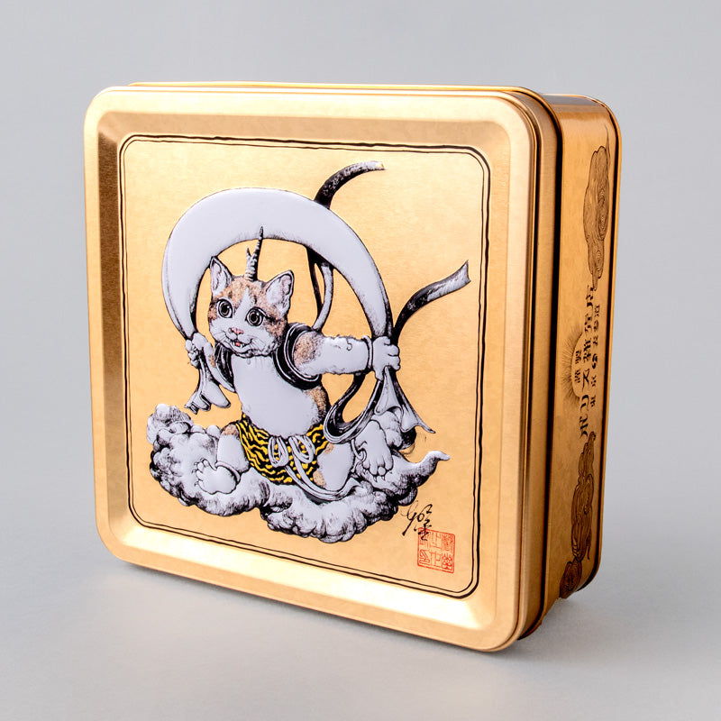 Boris rice cracker & red flower pattern fukusa set