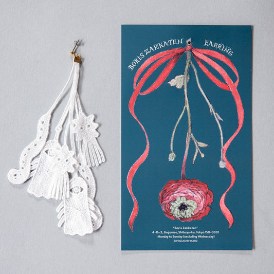 White lace (double) Earrings・Clip on earrings