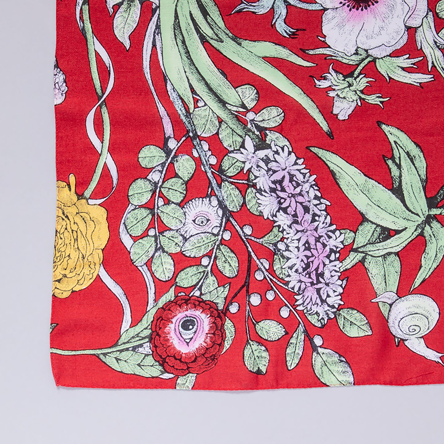 ストール 赤の花柄