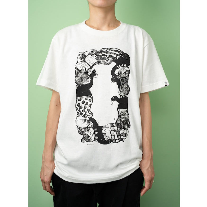 Tシャツ ゼロ バニラホワイト/アクアブルー