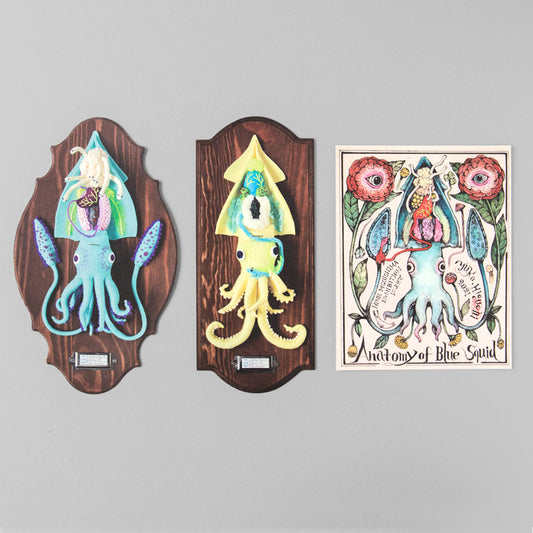 Hine Mizushima & Yuko Higuchi Postcard 3 piece set Squid
