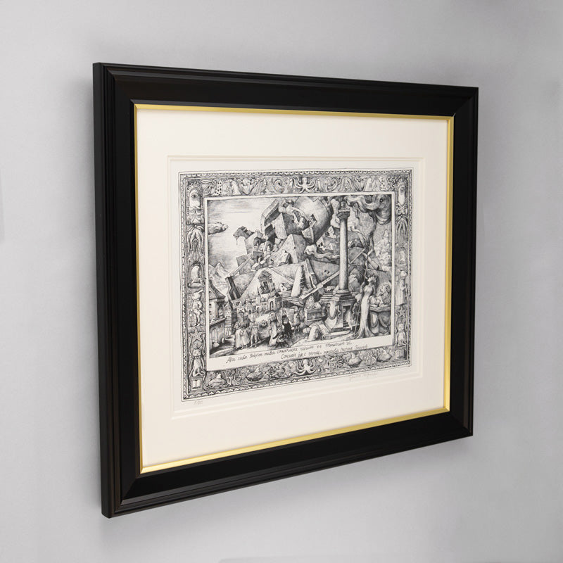 【額装】複製画 BABEL 崩壊