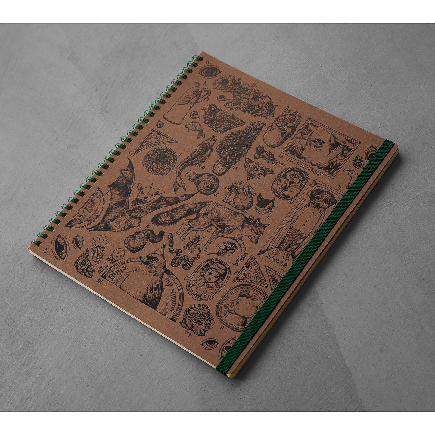 Whole surface foil stamped Ring Notebook Seal Zukan