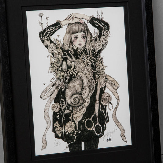 【額装】複製画 鋏