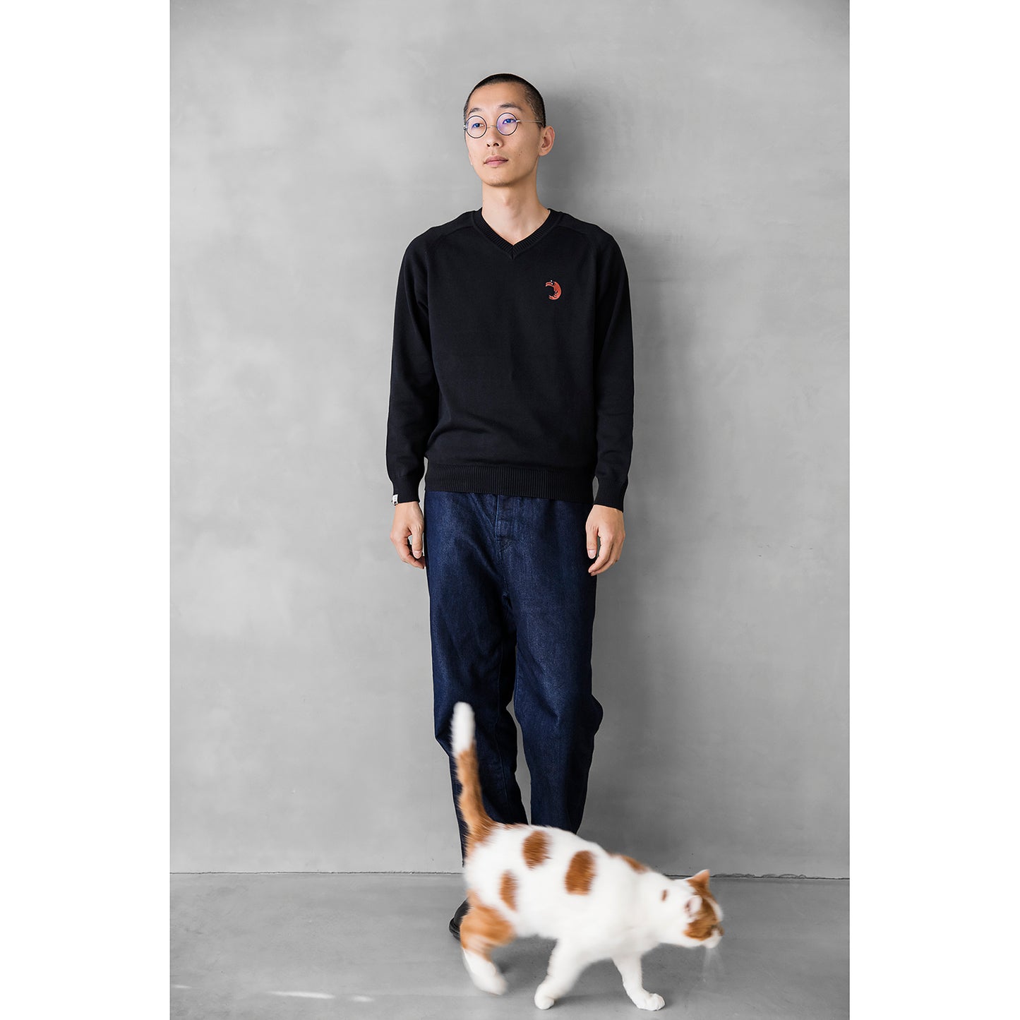 【あわせがい対象商品(ワッペン別売)】Vネックセーター ワッペン:左胸1個