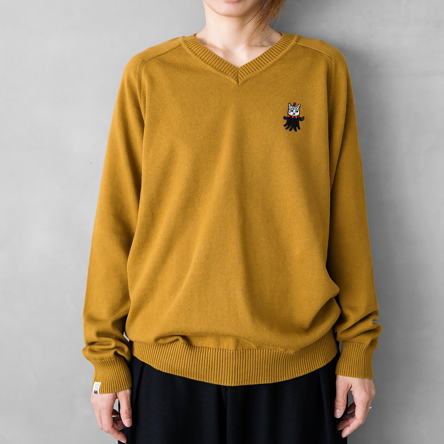 【あわせがい対象商品(ワッペン別売)】Vネックセーター ワッペン:左胸1個