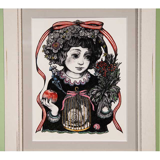 【額装】複製画 籠のなかの蝸牛