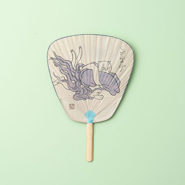 石黒亜矢子 団扇 猫又相撲きまりて