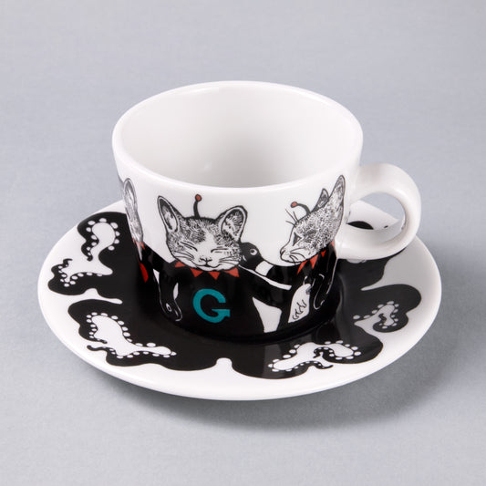 Kutaniyaki Cup & Saucer Gustave-kun
