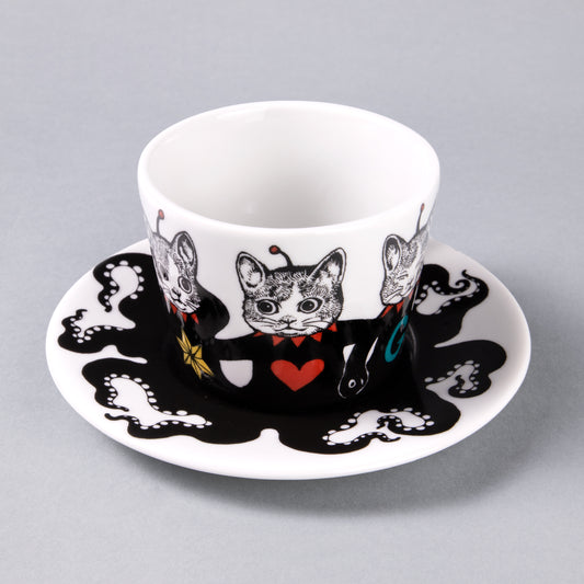 Kutaniyaki Cup & Saucer Gustave-kun