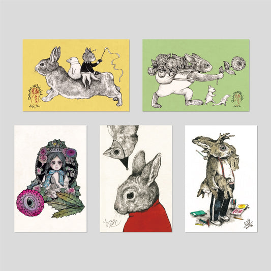 Usagi postcard Set of 11 types (green)