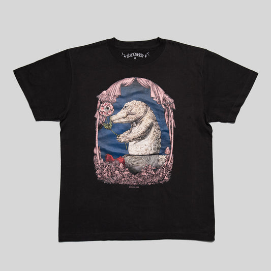 Tシャツ　おすわりワニくん