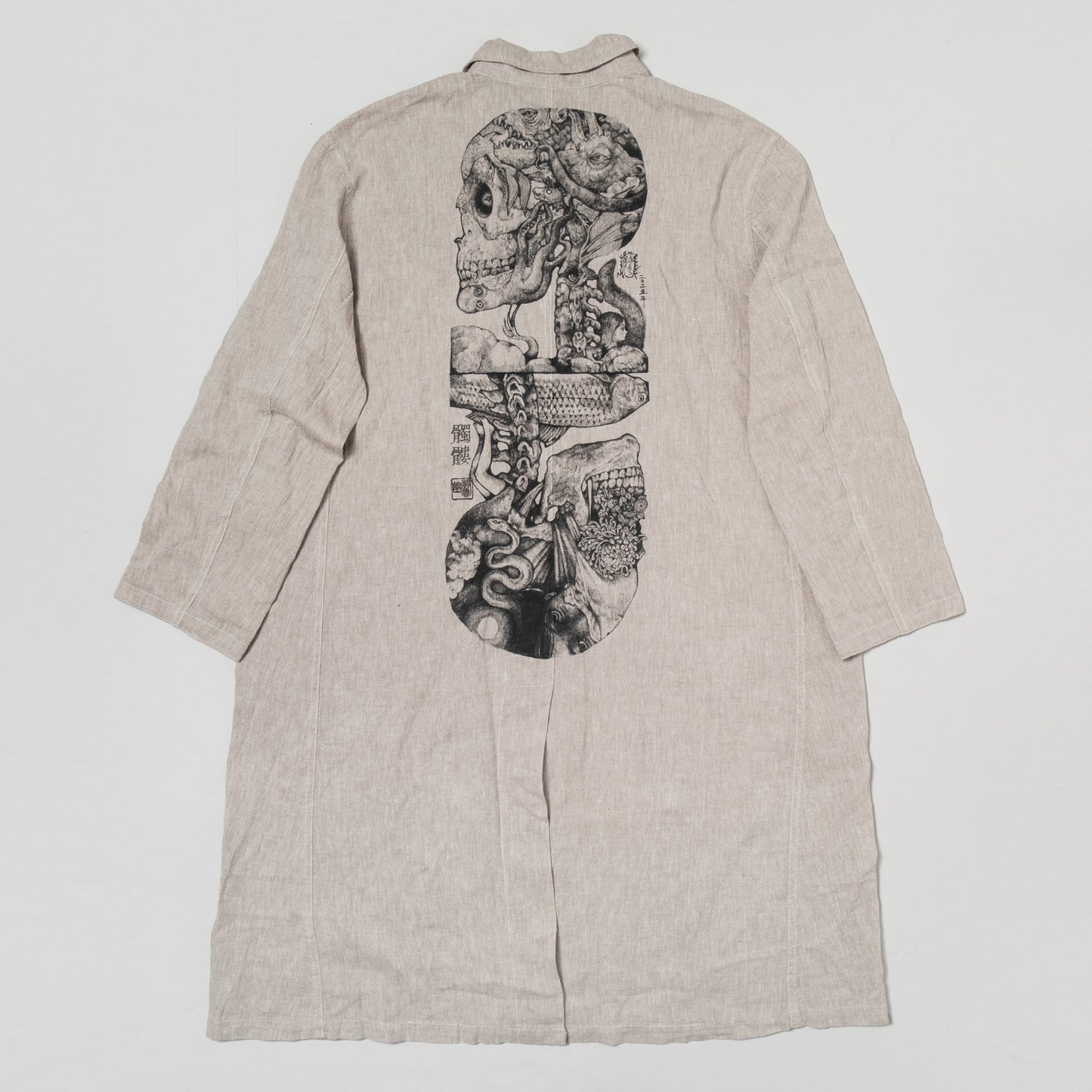 【予約】リネンワークコート　骸骨