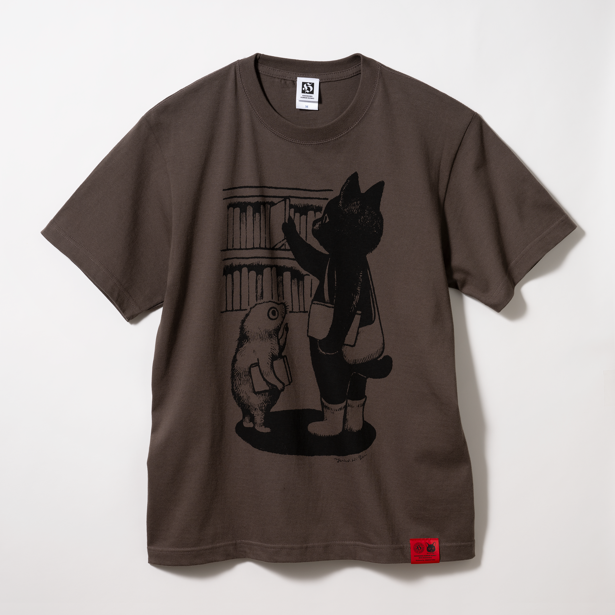 角川ホラー文庫30周年×ヒグチユウコ Tシャツ ふたり（チャコール