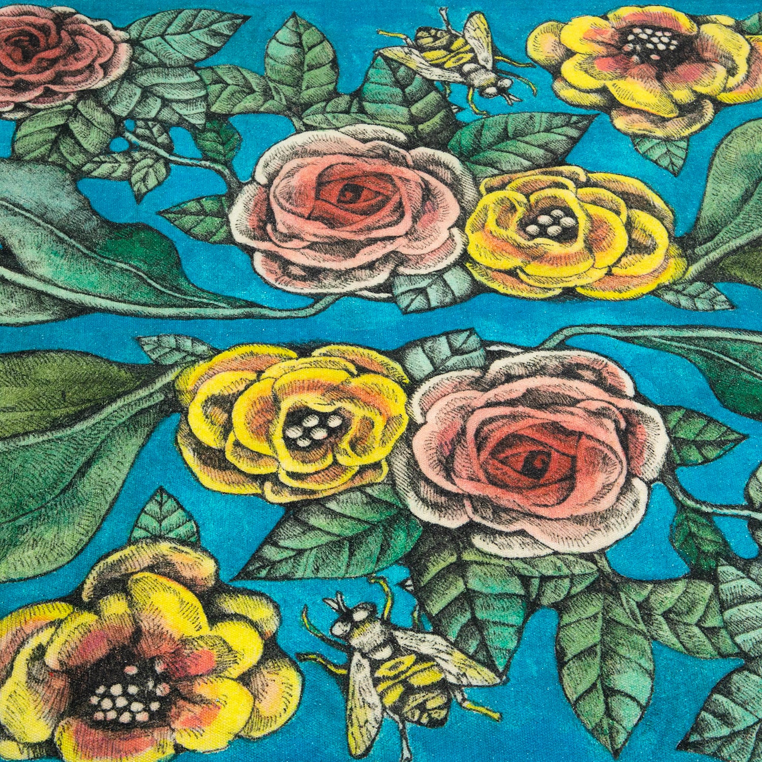 青の花柄絨毯 – ボリス雑貨店