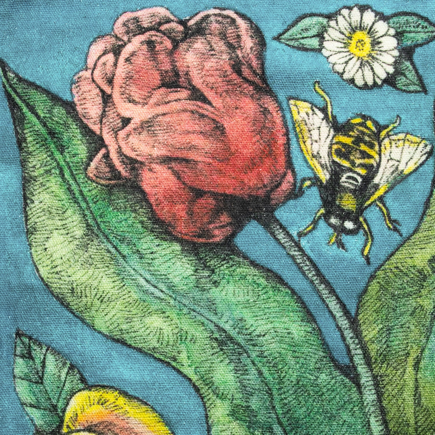 青の花柄絨毯