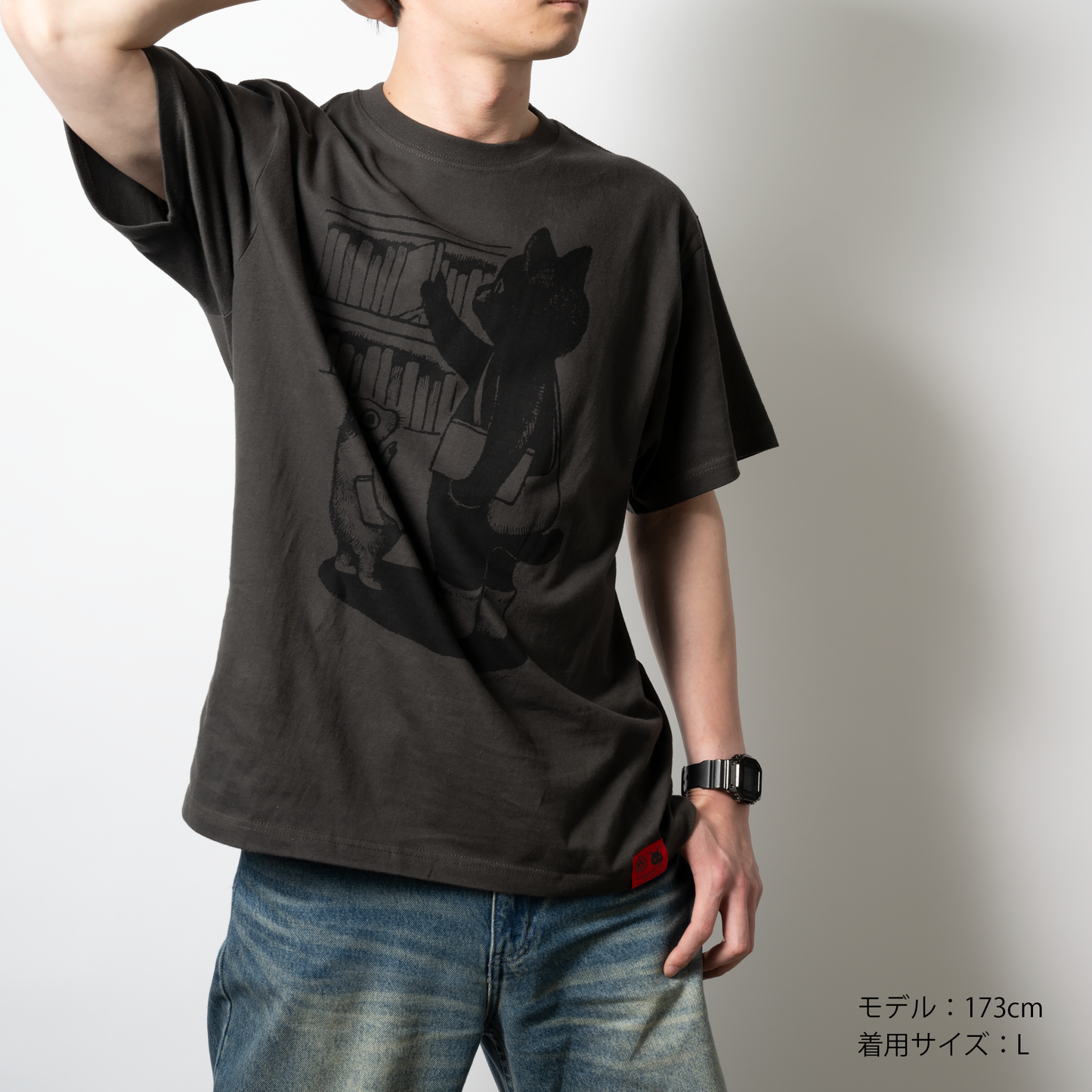 角川ホラー文庫30周年×ヒグチユウコ　Tシャツ　ふたり（スミグレー）