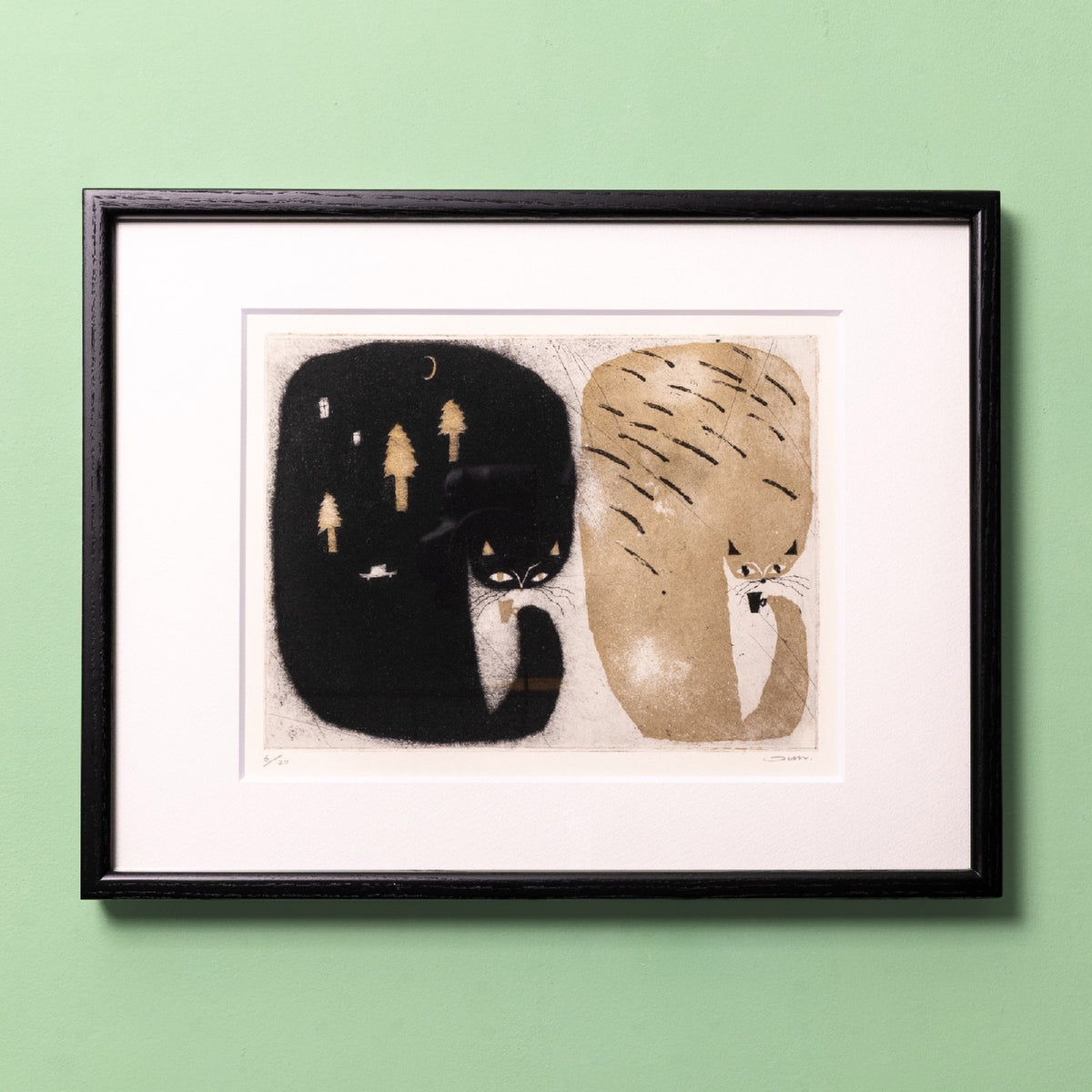 【受注】C6 タダジュン　版画作品　City cats