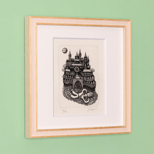 【受注】C8 さかたきよこ　版画作品　月のブルガリア
