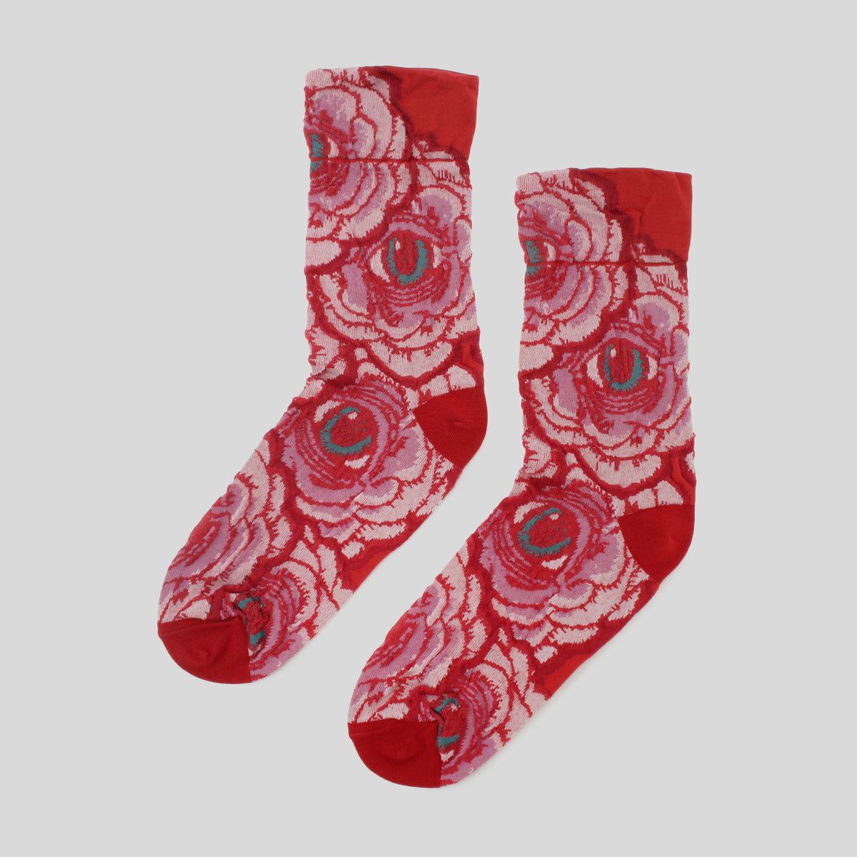 クルーソックス 眼花（RD)