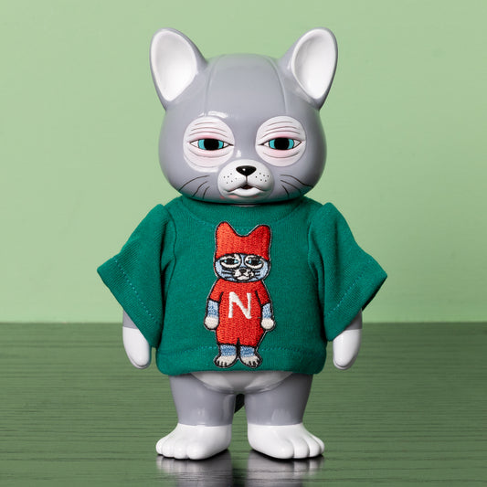 ニャンコのTシャツ（GRN）とワッペン